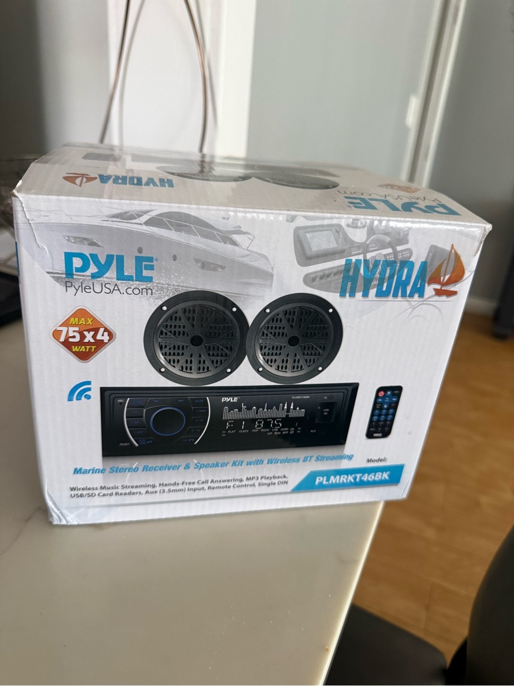Pyle Hydra Marine Stereo Receiver & Speaker Kit - Black